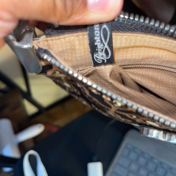 Brighton Coated Canvas Renata Handbag Toledo Brown/Cream Shoulder Bag Square - Picture 5 of 5